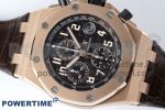 Royal Oak Offshore 42mm RG APF 1:1 Best Edition Black Dial on Brown Leather Strap A3126 - Image 3