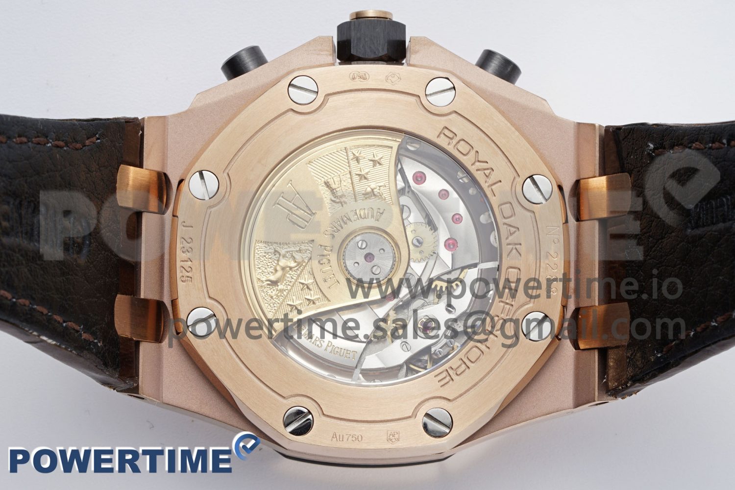 Royal Oak Offshore 42mm RG APF 1:1 Best Edition Black Dial on Brown Leather Strap A3126 - Image 8
