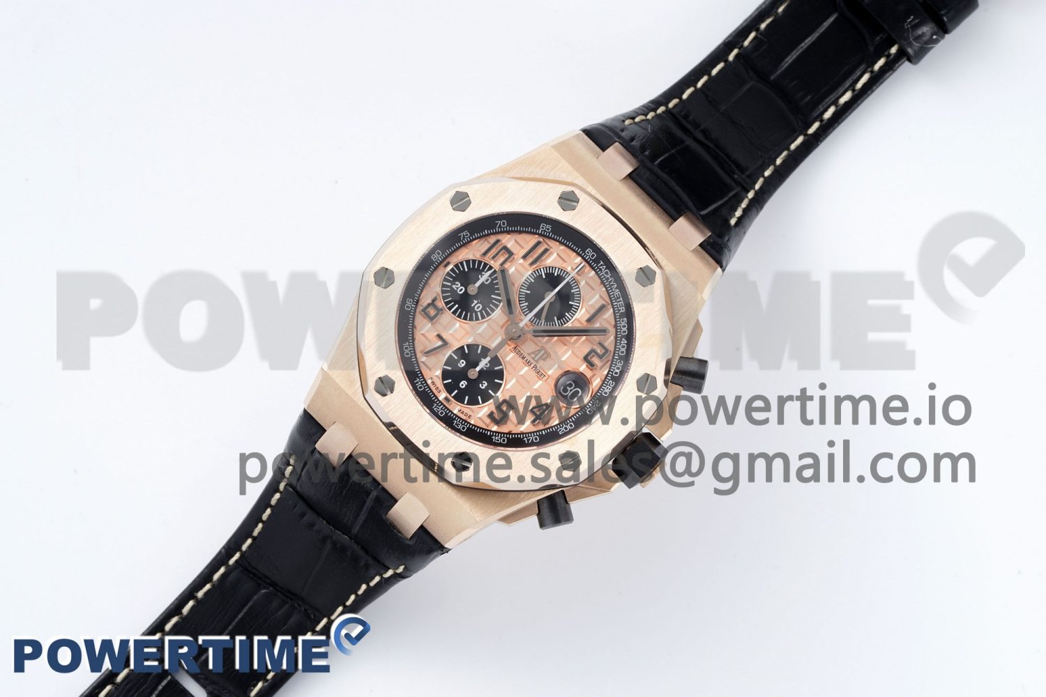 Royal Oak Offshore 42mm RG APF 1:1 Best Edition RG Dial on Black Leather Strap A3126 - Image 2