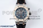 Royal Oak Offshore 42mm SS APF 1:1 Best Edition RG Bezel Blue Dial on Black Leather Strap A3126