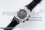 Royal Oak Offshore 42mm SS APF 1:1 Best Edition RG Bezel Blue Dial on Black Leather Strap A3126 - Image 2