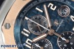 Royal Oak Offshore 42mm SS APF 1:1 Best Edition RG Bezel Blue Dial on Black Leather Strap A3126 - Image 4
