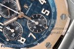 Royal Oak Offshore 42mm SS APF 1:1 Best Edition RG Bezel Blue Dial on Black Leather Strap A3126 - Image 5