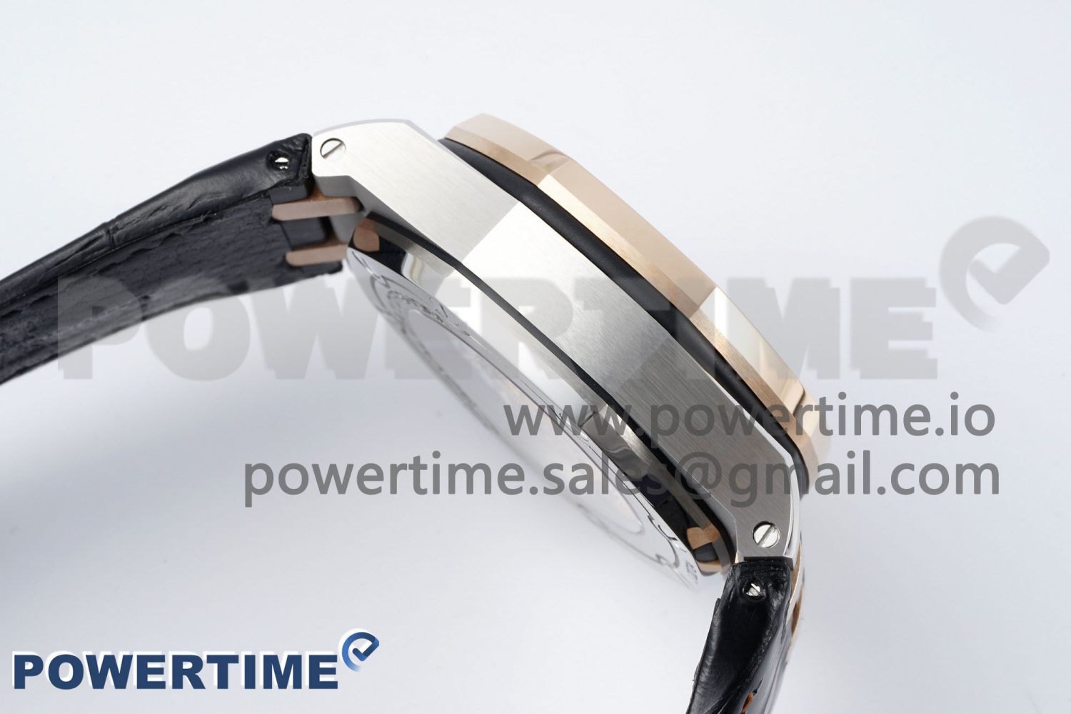 Royal Oak Offshore 42mm SS APF 1:1 Best Edition RG Bezel Blue Dial on Black Leather Strap A3126 - Image 7