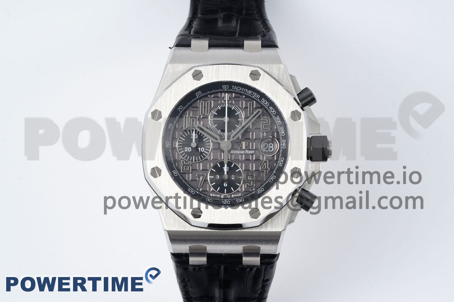 Royal Oak Offshore 42mm SS APF 1:1 Best Edition Gray Dial on Black Leather Strap A3126 - Image 1