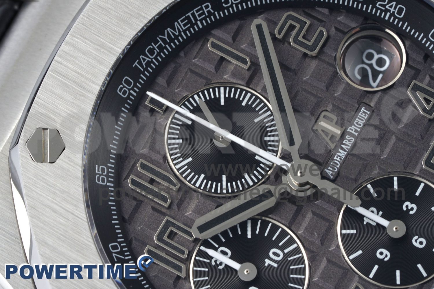 Royal Oak Offshore 42mm SS APF 1:1 Best Edition Gray Dial on Black Leather Strap A3126 - Image 4
