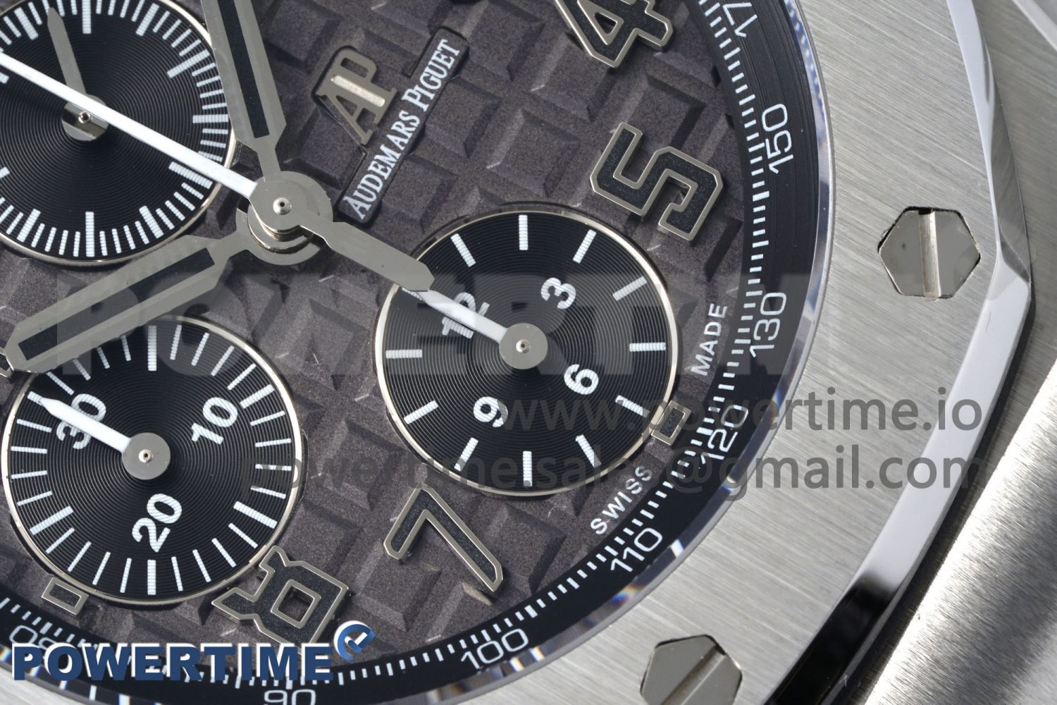 Royal Oak Offshore 42mm SS APF 1:1 Best Edition Gray Dial on Black Leather Strap A3126 - Image 5