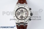 Royal Oak Offshore 42mm SS APF 1:1 Best Edition Cream Dial on Brown Leather Strap A3126