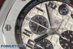 Royal Oak Offshore 42mm SS APF 1:1 Best Edition Cream Dial on Brown Leather Strap A3126 - Image 4