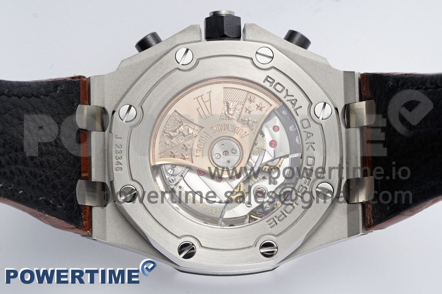 Royal Oak Offshore 42mm SS APF 1:1 Best Edition Cream Dial on Brown Leather Strap A3126 - Image 8