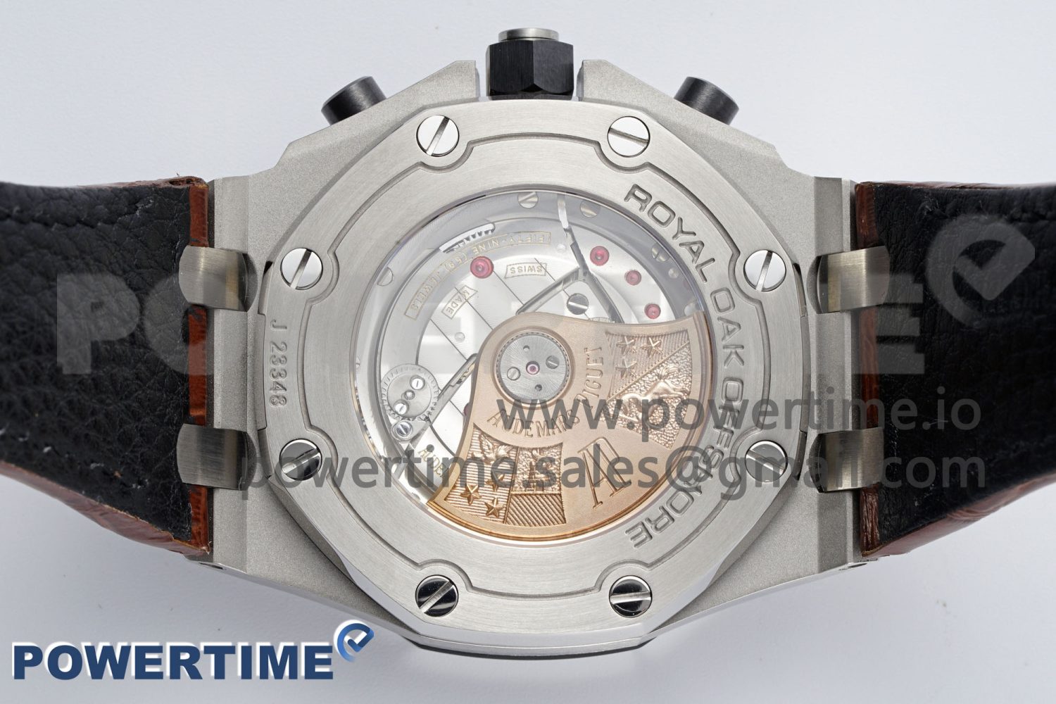 Royal Oak Offshore 42mm SS APF 1:1 Best Edition Cream Dial on Brown Leather Strap A3126 - Image 9