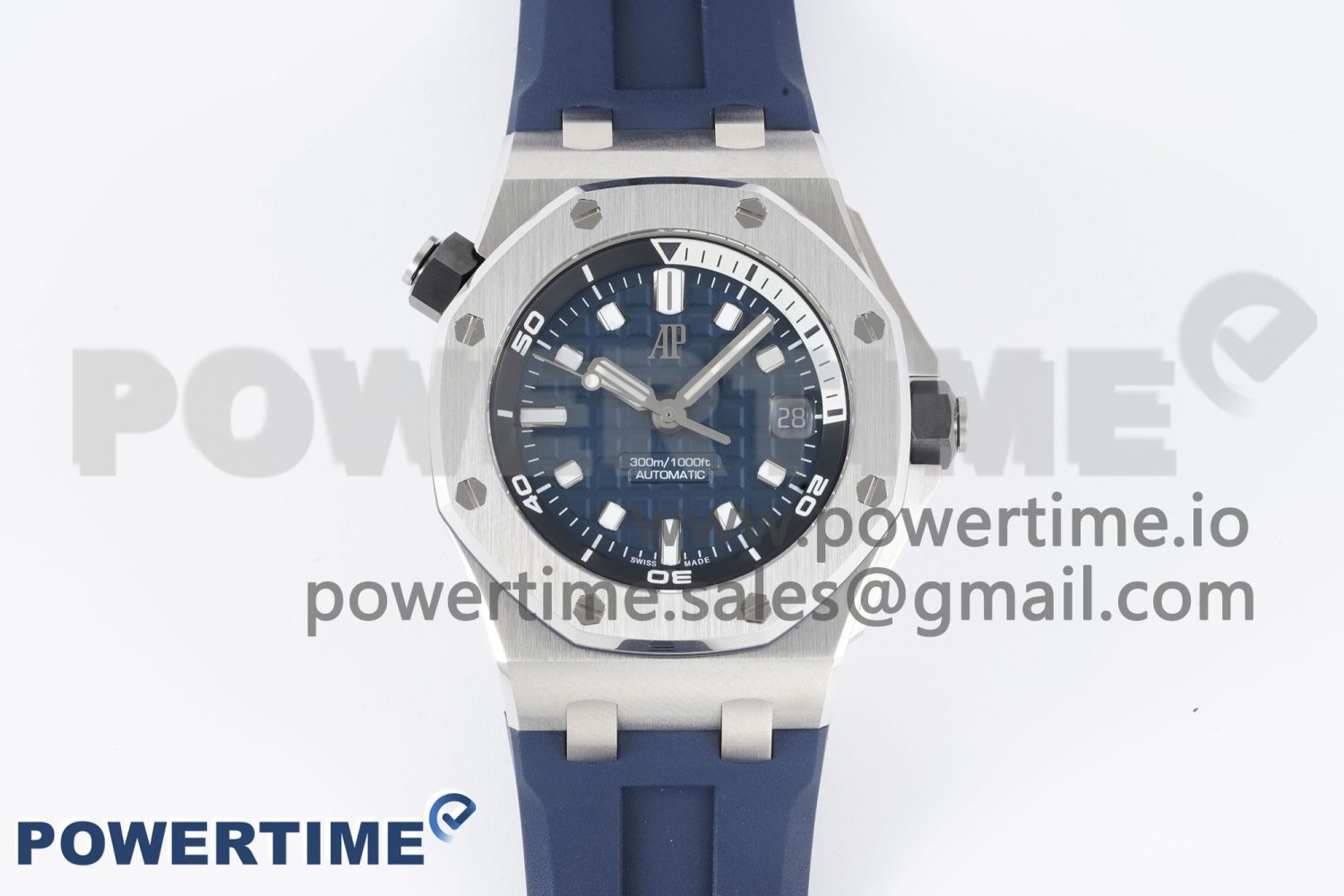 Royal Oak Offshore Diver 15720 SS APF 1:1 Best Edition Blue Dial on Blue Rubber Strap A4308 - Image 1