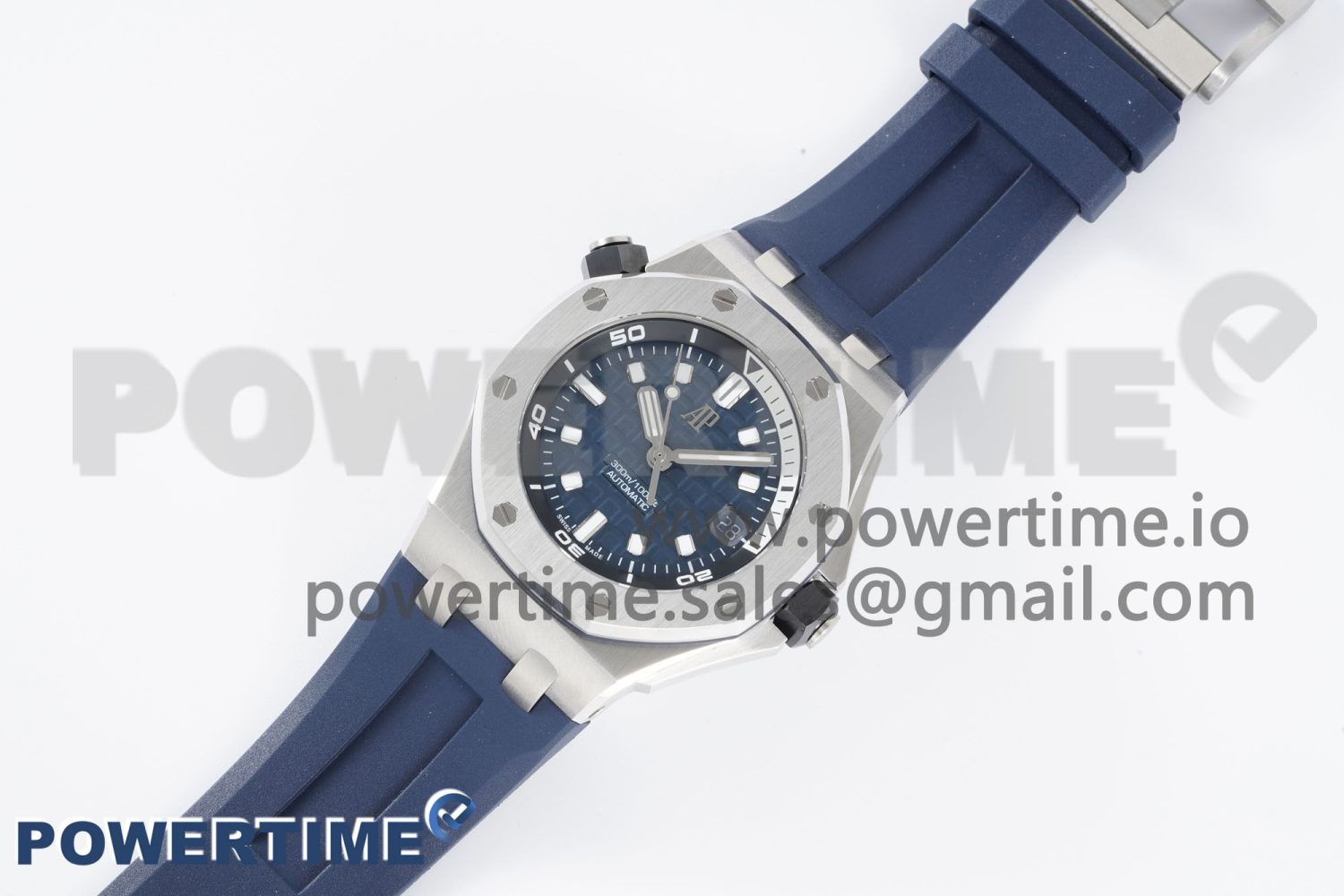 Royal Oak Offshore Diver 15720 SS APF 1:1 Best Edition Blue Dial on Blue Rubber Strap A4308 - Image 2