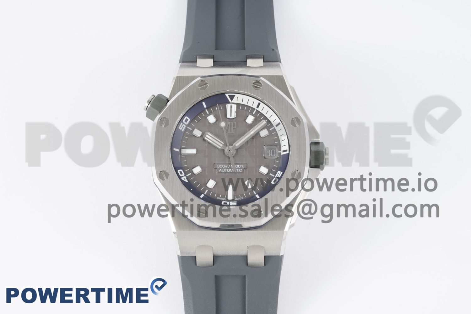 Royal Oak Offshore Diver 15720 SS APF 1:1 Best Edition Gray Dial on Gray Rubber Strap A4308 - Image 1