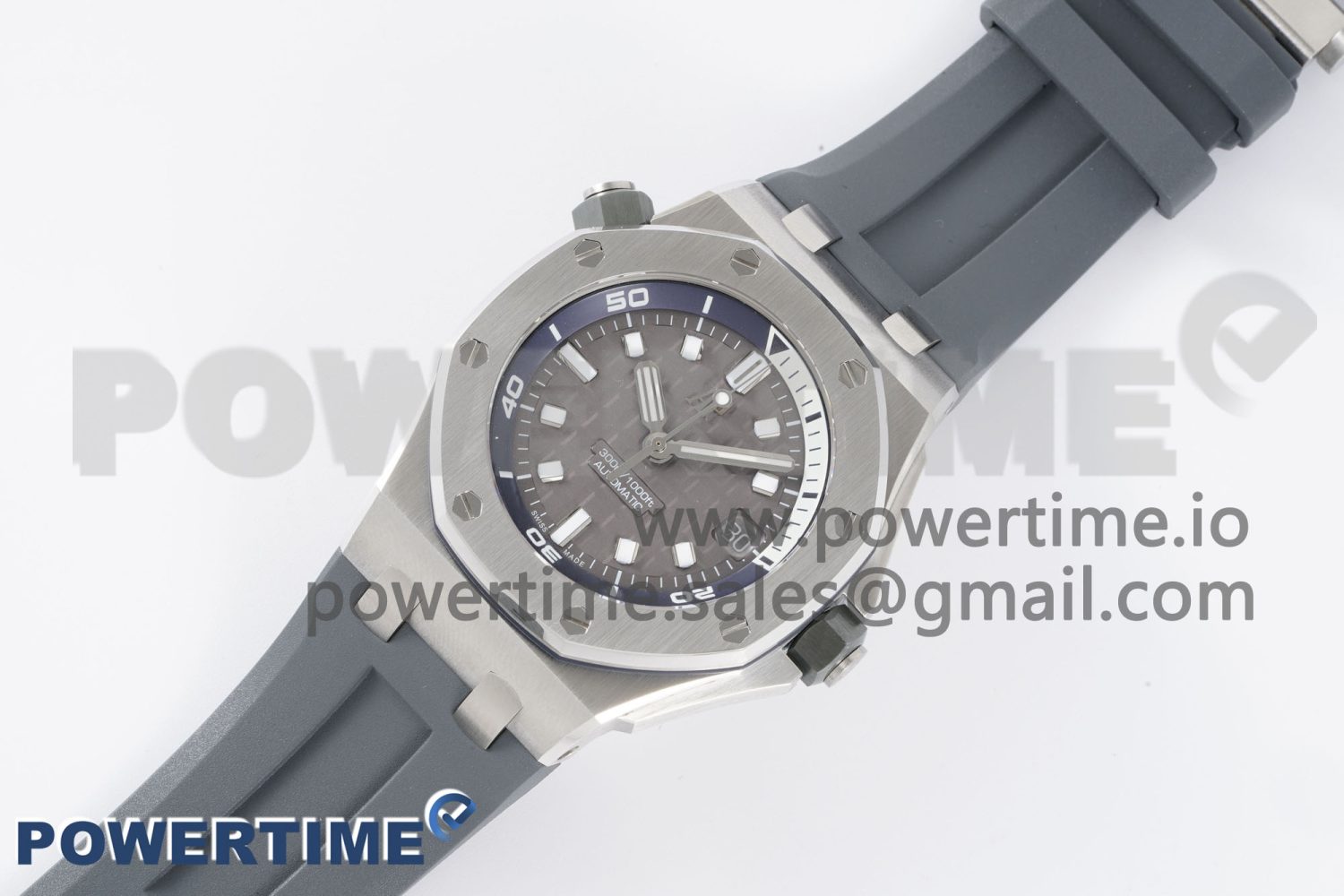 Royal Oak Offshore Diver 15720 SS APF 1:1 Best Edition Gray Dial on Gray Rubber Strap A4308 - Image 2