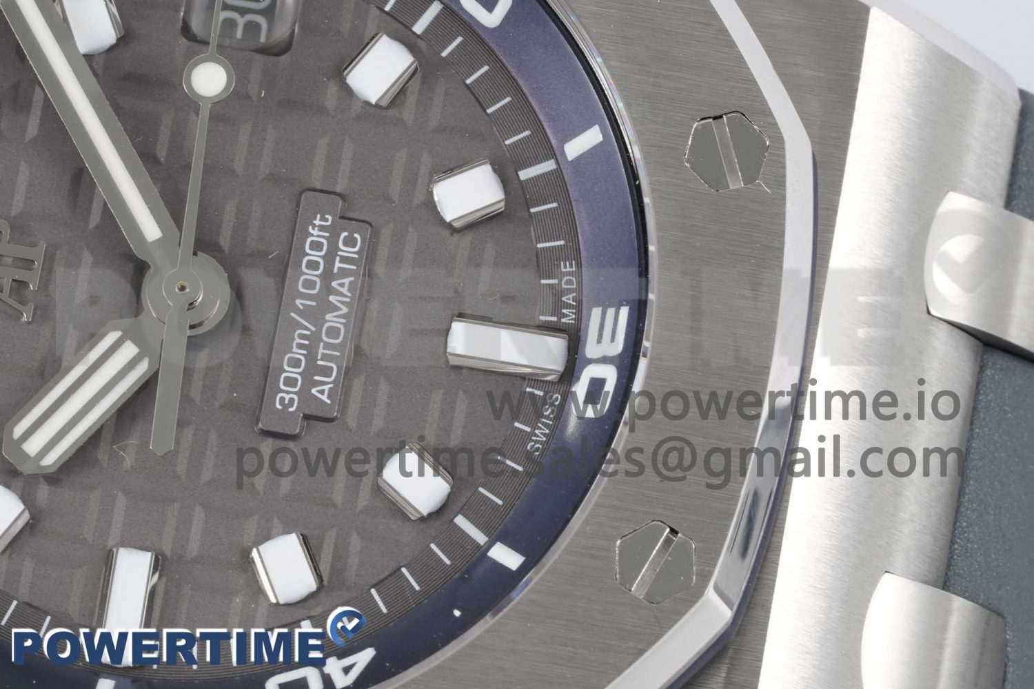 Royal Oak Offshore Diver 15720 SS APF 1:1 Best Edition Gray Dial on Gray Rubber Strap A4308 - Image 5