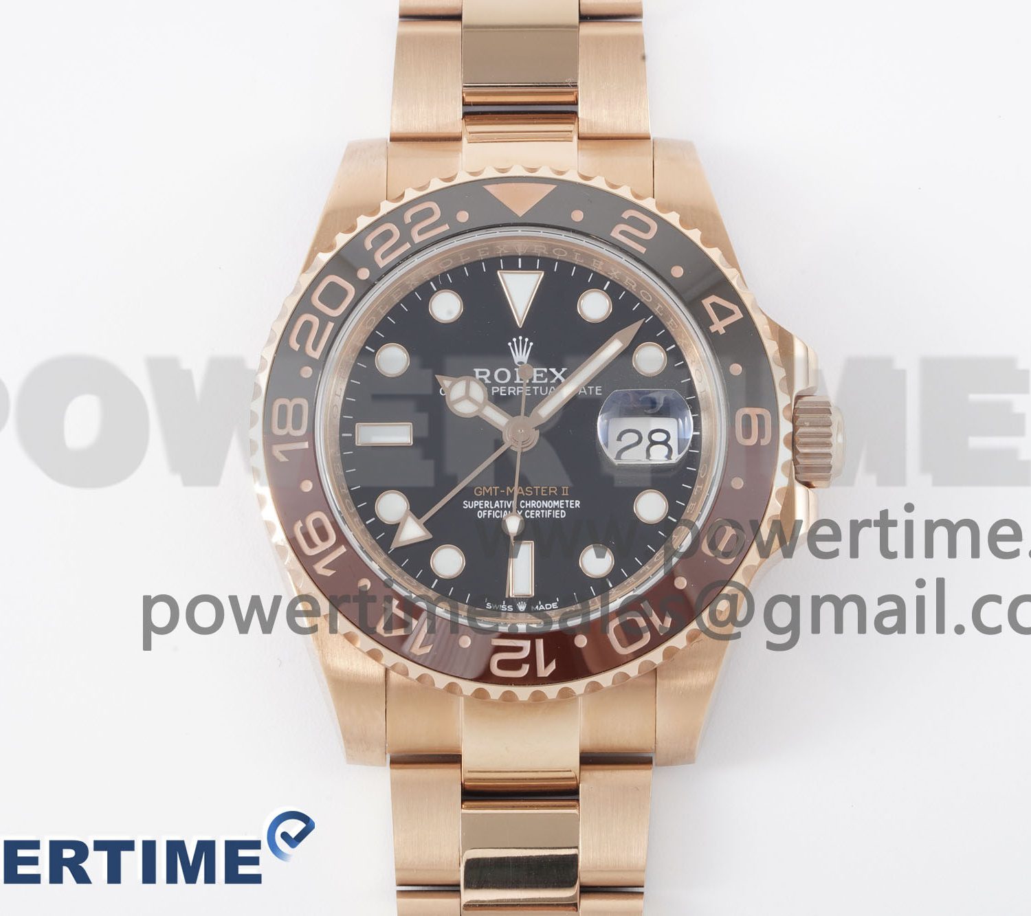 GMT Master II 126715 CHNR 904L SS APF 1:1 Best Edition on RG Bracelet VR3285 CHS