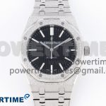 Royal Oak 41mm Frosted SS APSF 1:1 Best Edition Black Textured Dial on SS Bracelet SA3120 Super Clone
