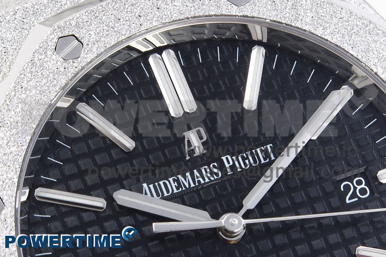 Royal Oak 41mm Frosted SS APSF 1:1 Best Edition Black Textured Dial on SS Bracelet SA3120 Super Clone - Image 4