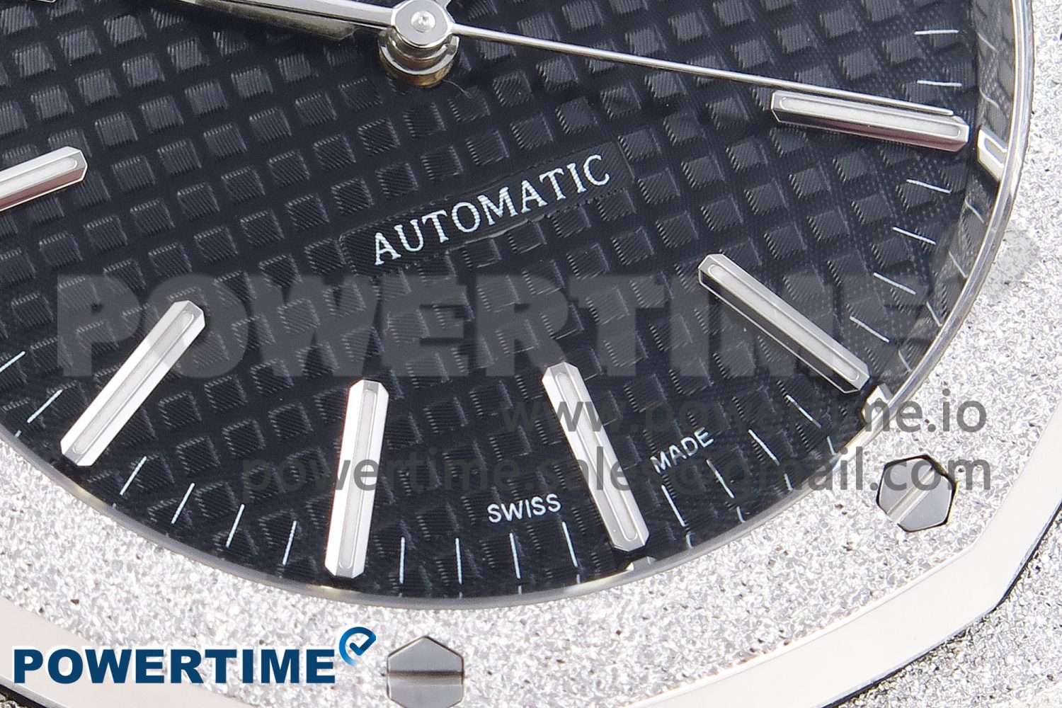 Royal Oak 41mm Frosted SS APSF 1:1 Best Edition Black Textured Dial on SS Bracelet SA3120 Super Clone - Image 5
