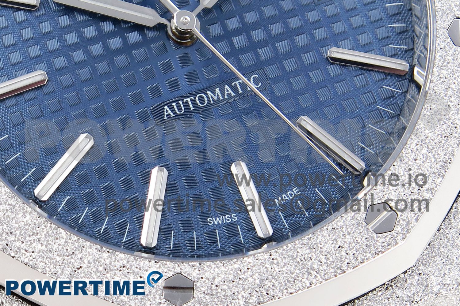 Royal Oak 41mm Frosted SS APSF 1:1 Best Edition Blue Textured Dial on SS Bracelet SA3120 Super Clone - Image 5
