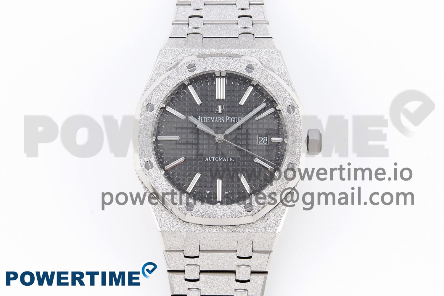 Royal Oak 41mm Frosted SS APSF 1:1 Best Edition Gray Textured Dial on SS Bracelet SA3120 Super Clone - Image 1