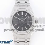 Royal Oak 41mm Frosted SS APSF 1:1 Best Edition Gray Textured Dial on SS Bracelet SA3120 Super Clone