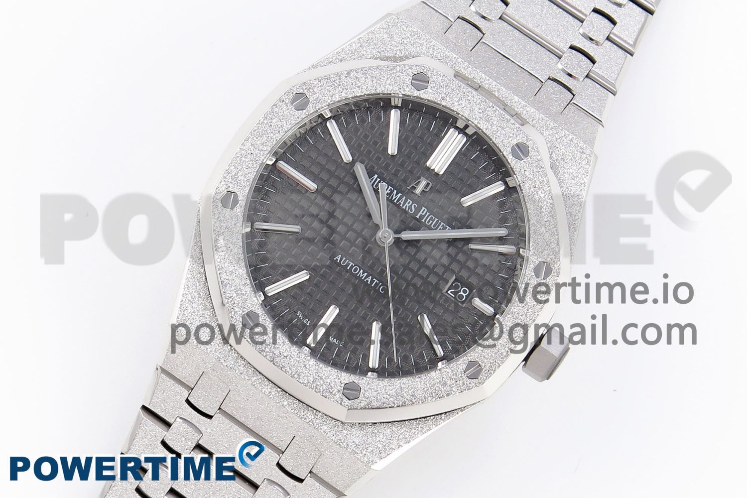Royal Oak 41mm Frosted SS APSF 1:1 Best Edition Gray Textured Dial on SS Bracelet SA3120 Super Clone - Image 2
