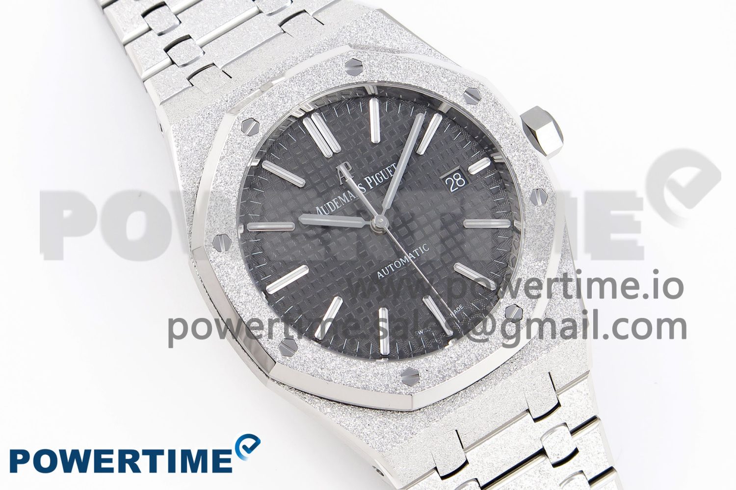 Royal Oak 41mm Frosted SS APSF 1:1 Best Edition Gray Textured Dial on SS Bracelet SA3120 Super Clone - Image 3
