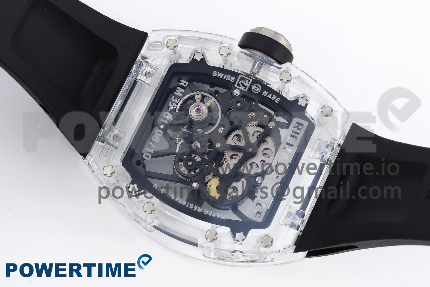 RM035 Transparent SONIC Best Edition Skeleton Dial on Black Nylon Strap Clone RMUL2 - Image 8