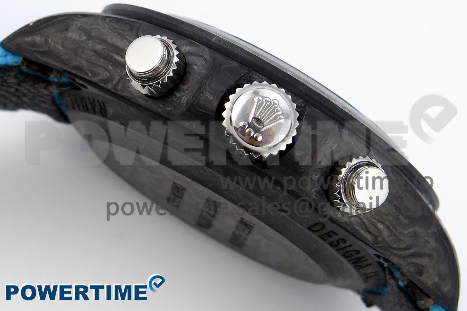Daytona DIW Carbon Case and Bezel DIWF Edition White/Blue Dial on Blue Nylon Strap A7750 - Image 7