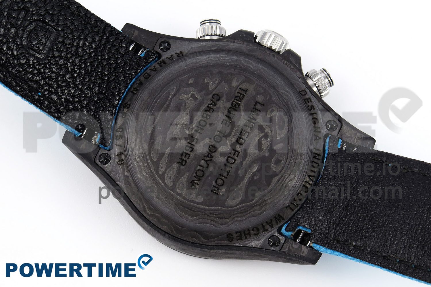 Daytona DIW Carbon Case and Bezel DIWF Edition White/Blue Dial on Blue Nylon Strap A7750 - Image 9