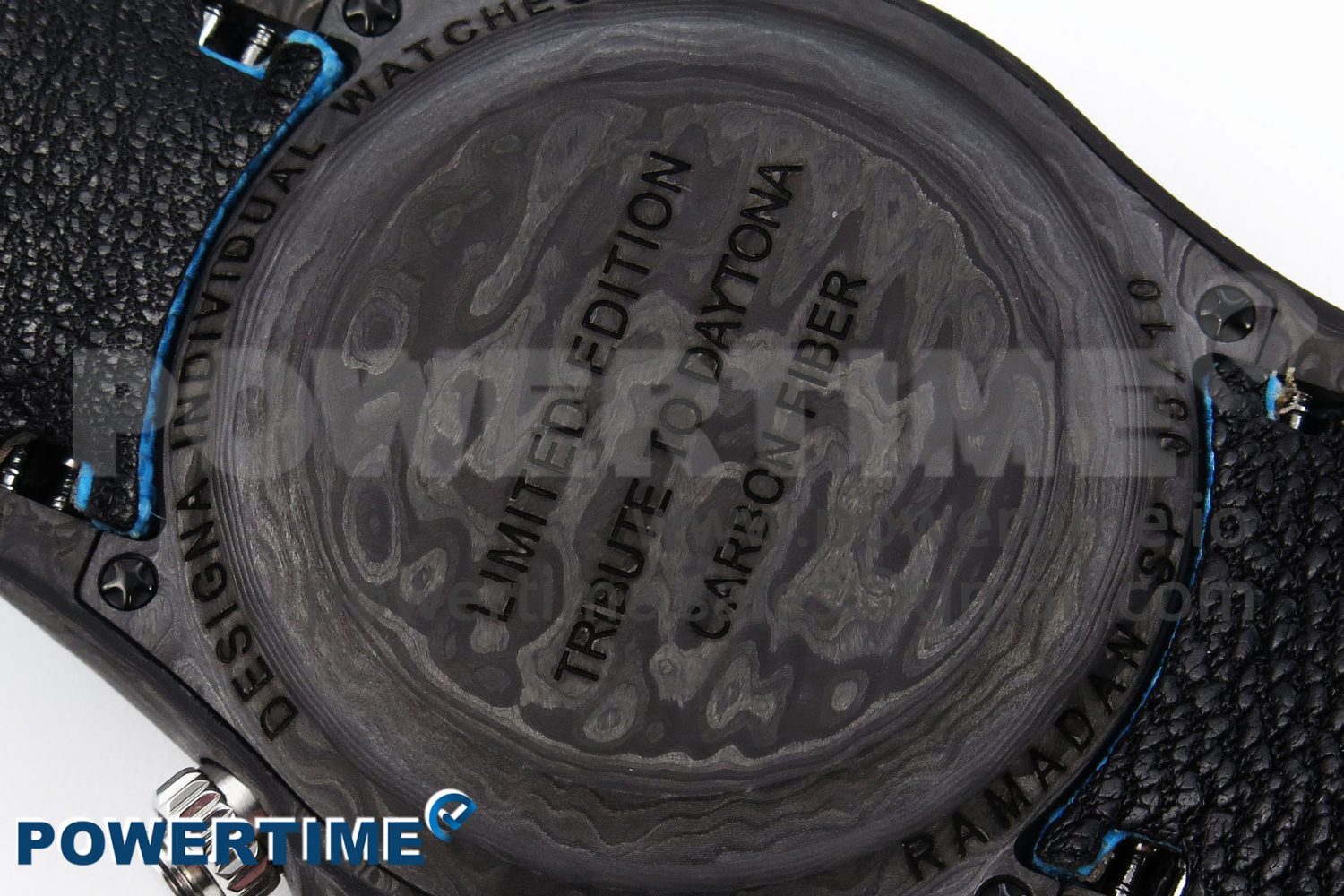 Daytona DIW Carbon Case and Bezel DIWF Edition White/Blue Dial on Blue Nylon Strap A7750 - Image 10