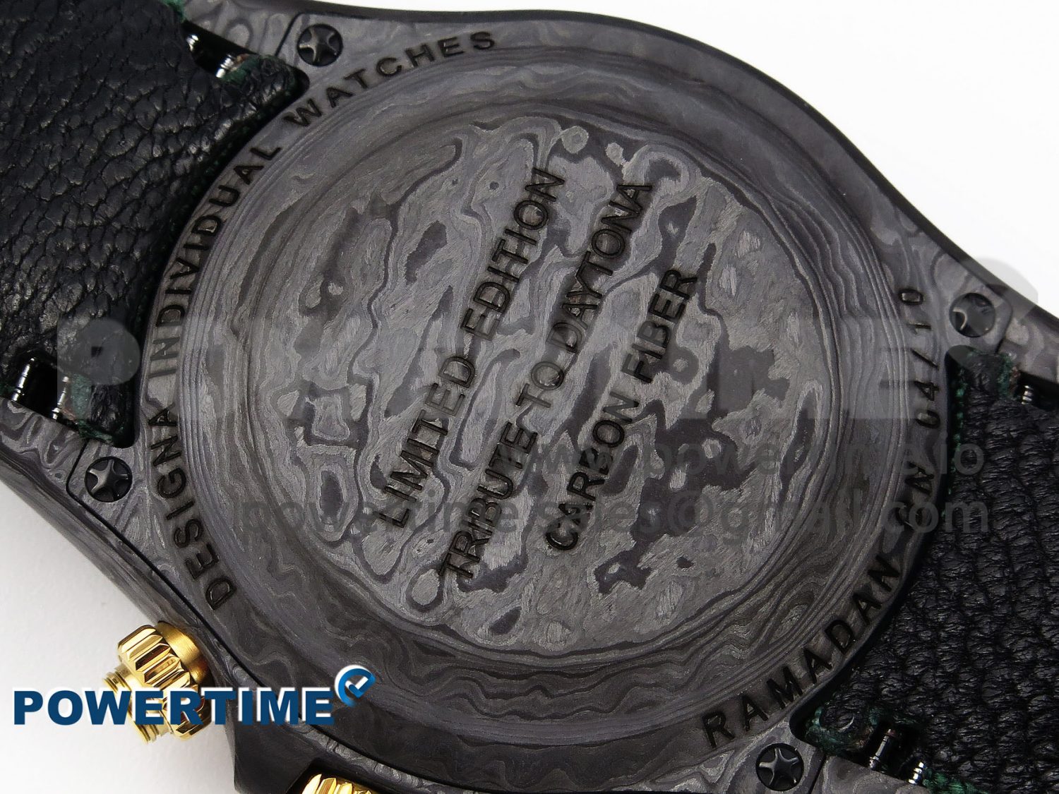Daytona DIW Carbon Case and Bezel DIWF Edition Green/YG Dial on Green Nylon Strap A7750 - Image 10