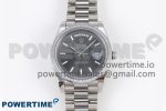 DayDate 40 SS GSF Gain Weight Gray Stick Dial Diamonds Bezel on President Bracelet A3255