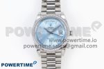 DayDate 40 SS GSF Gain Weight Ice Blue Crystal Dial Diamonds Bezel on President Bracelet A3255