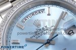 DayDate 40 SS GSF Gain Weight Ice Blue Crystal Dial Diamonds Bezel on President Bracelet A3255 - Image 4