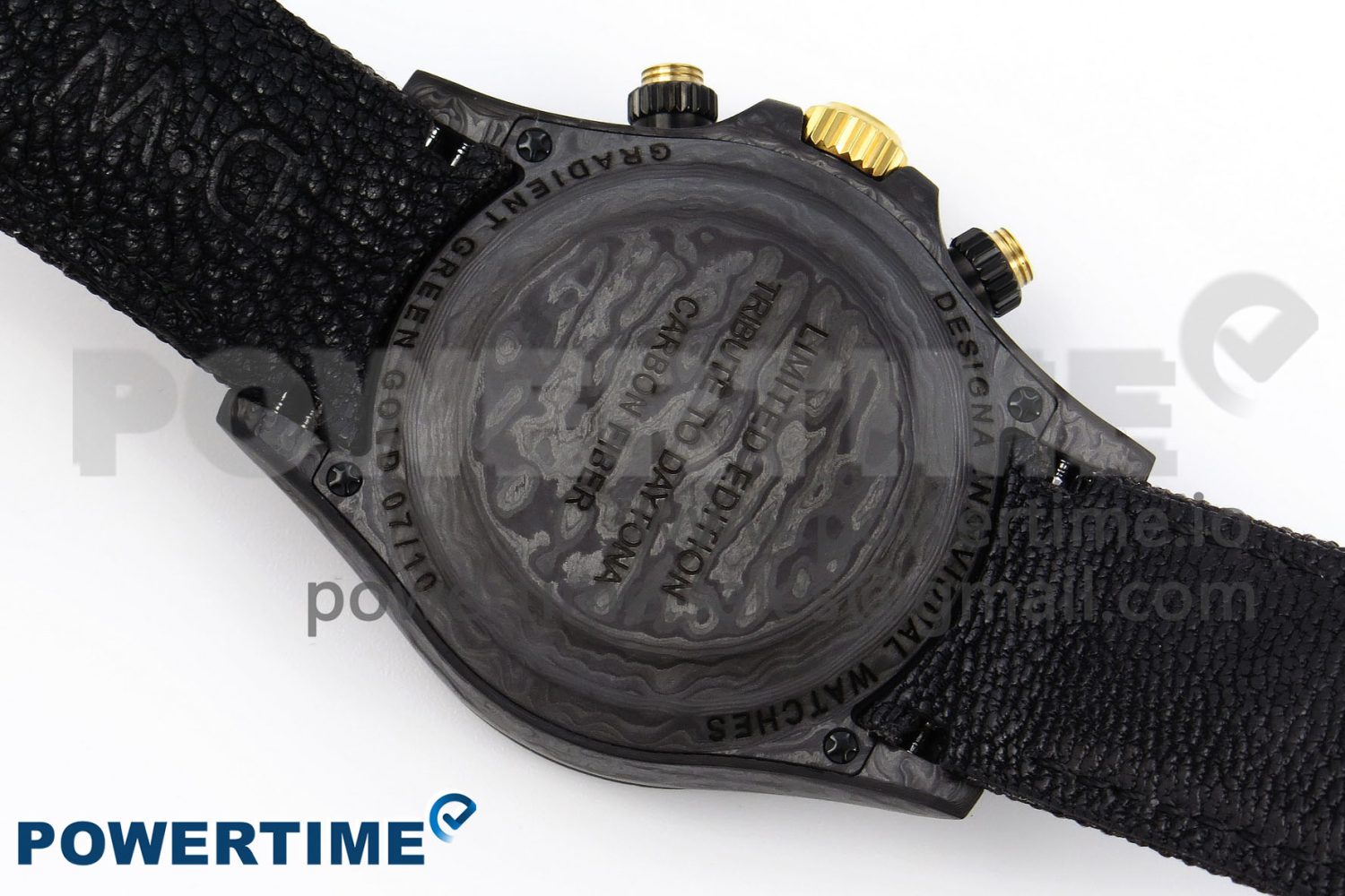 Daytona DIW Carbon/YG Case and Bezel DIWF Edition Green Dial on Black Nylon Strap A7750 - Image 9