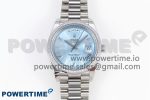 DayDate 40 SS GSF Gain Weight Ice Blue Roman Dial Diamonds Bezel on President Bracelet A3255