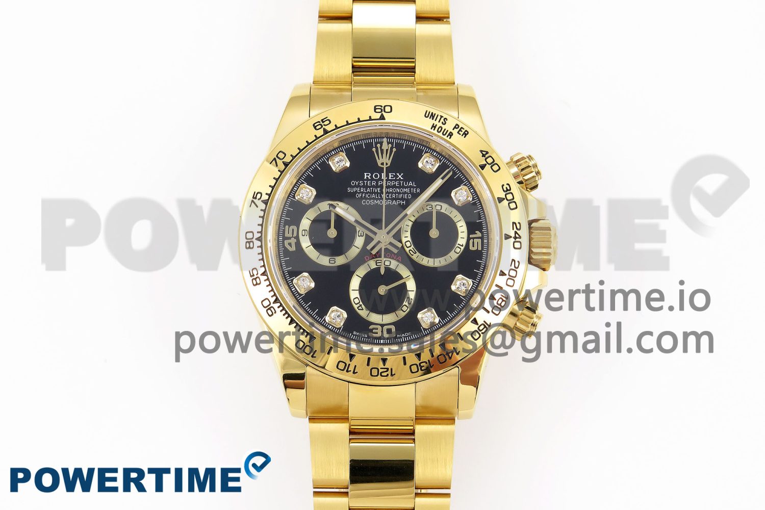 Daytona 116508 KING 1:1 Best Edition Black/YG Diamonds Dial on YG Bracelet SA4130 - Image 1