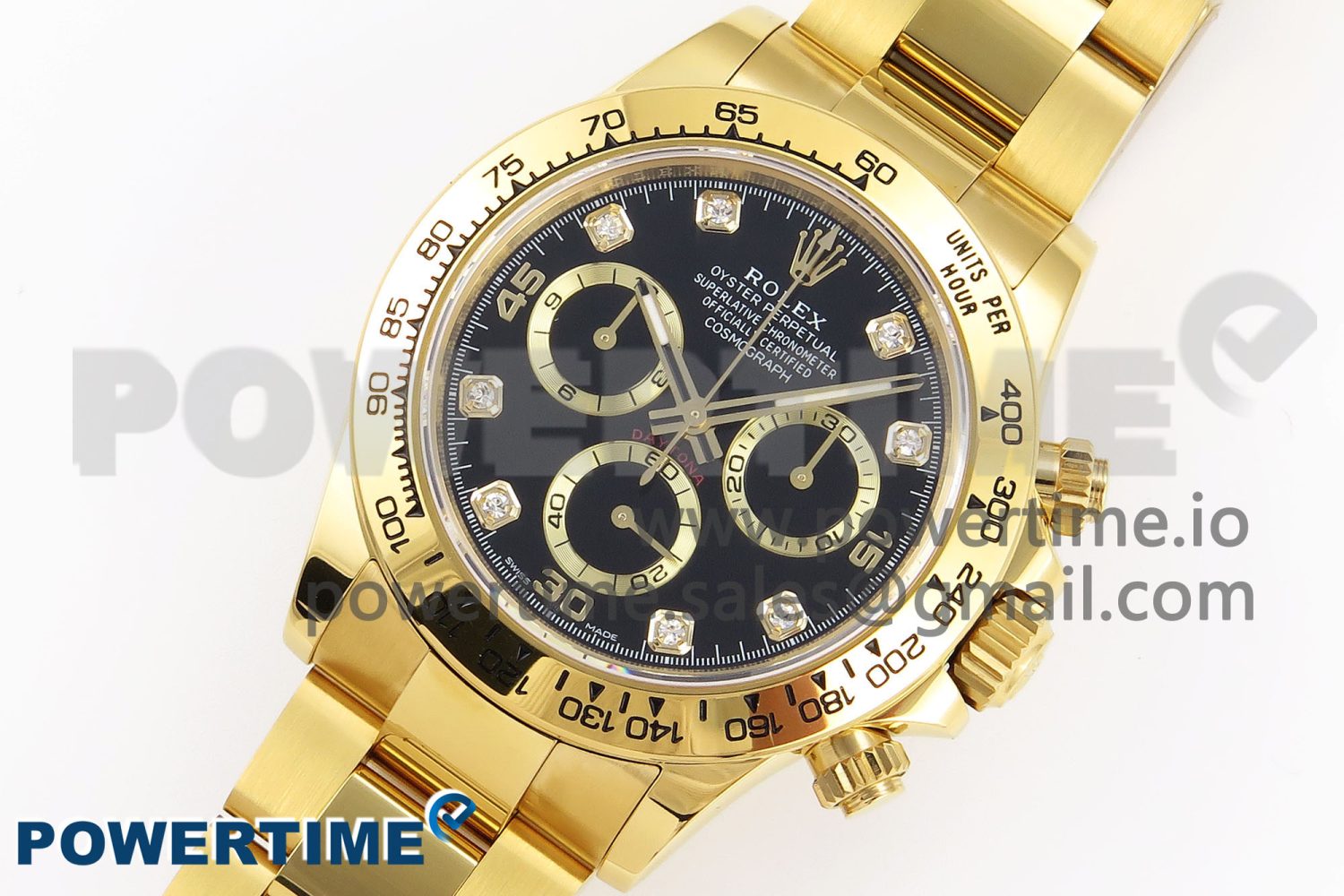 Daytona 116508 KING 1:1 Best Edition Black/YG Diamonds Dial on YG Bracelet SA4130 - Image 2
