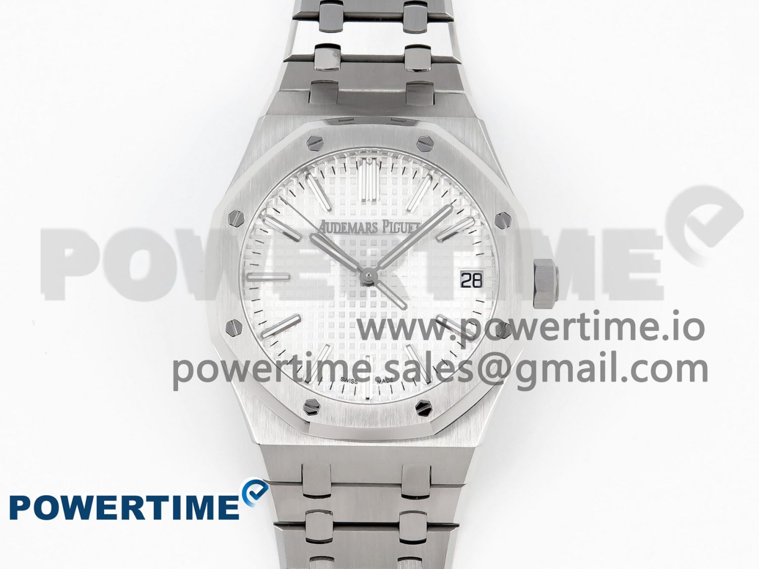 Royal Oak 41mm 15510 "50th Anniversary" SS APSF 1:1 Best Edition White Dial on SS Bracelet SA4302 Super Clone - Image 1