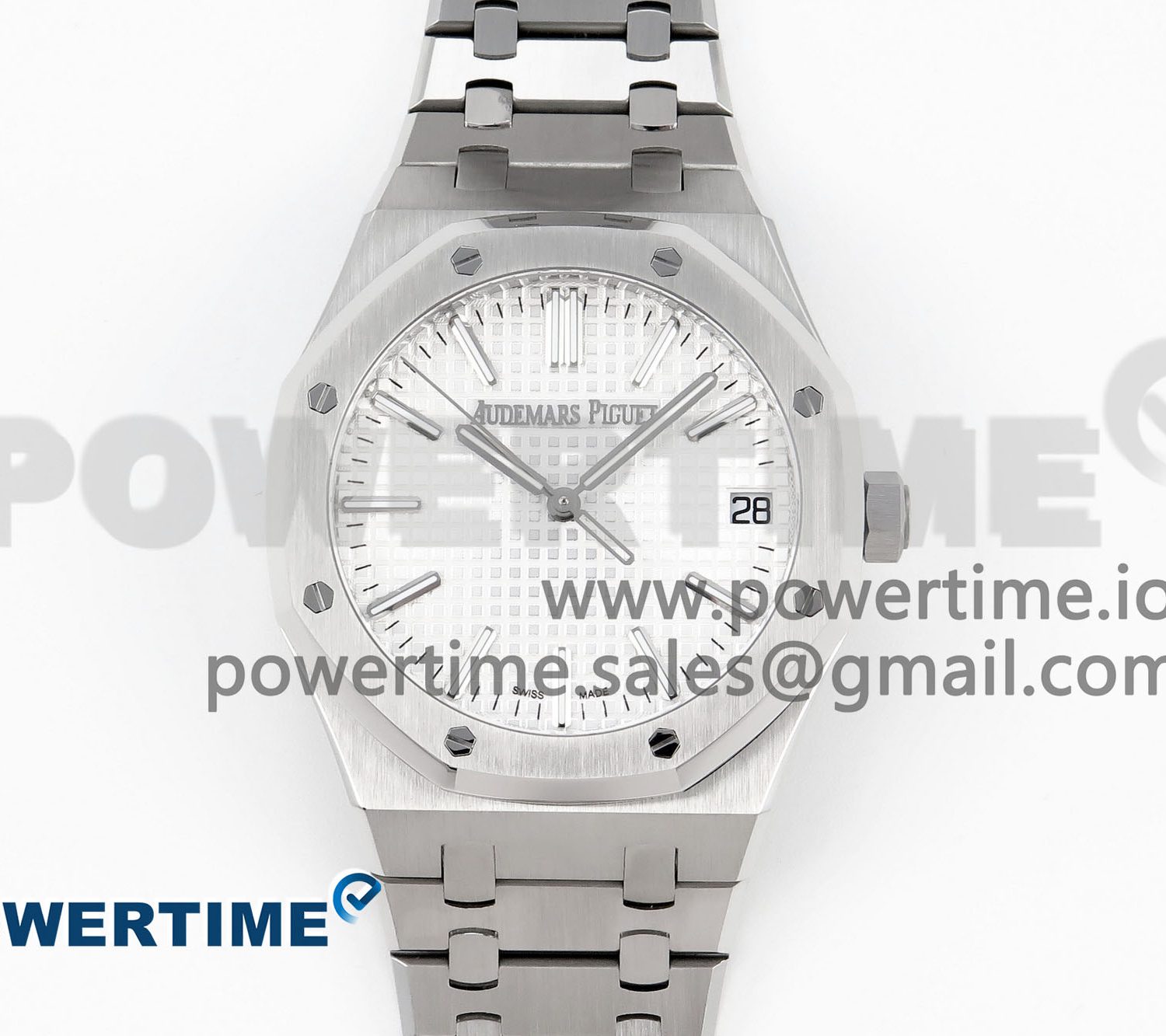 Royal Oak 41mm 15510 "50th Anniversary" SS APSF 1:1 Best Edition White Dial on SS Bracelet SA4302 Super Clone