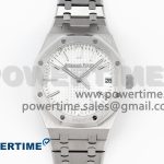Royal Oak 41mm 15510 "50th Anniversary" SS APSF 1:1 Best Edition White Dial on SS Bracelet SA4302 Super Clone