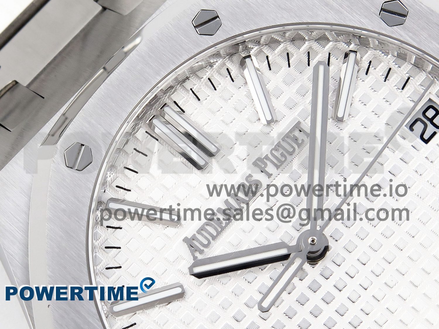 Royal Oak 41mm 15510 "50th Anniversary" SS APSF 1:1 Best Edition White Dial on SS Bracelet SA4302 Super Clone - Image 4