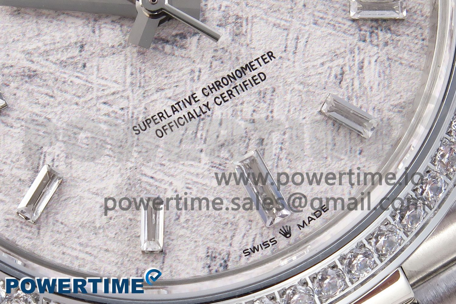 DayDate 40 SS GSF Gain Weight Meteorite Crystal Dial Diamonds Bezel on President Bracelet A3255 - Image 5