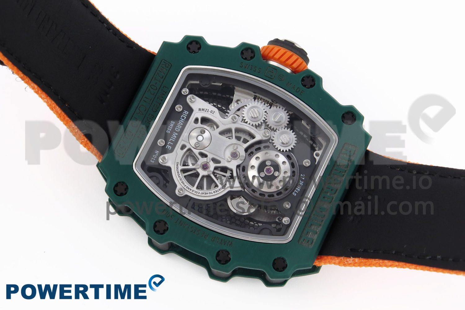 RM21-02 Tourbillon NTPT RMF Best Edition Skeleton Dial on Orange Nylon Strap - Image 4