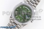 DayDate 40 SS GSF Gain Weight Green Roman Dial Diamonds Bezel on President Bracelet A3255 - Image 2