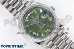 DayDate 40 SS GSF Gain Weight Green Roman Dial Diamonds Bezel on President Bracelet A3255 - Image 3