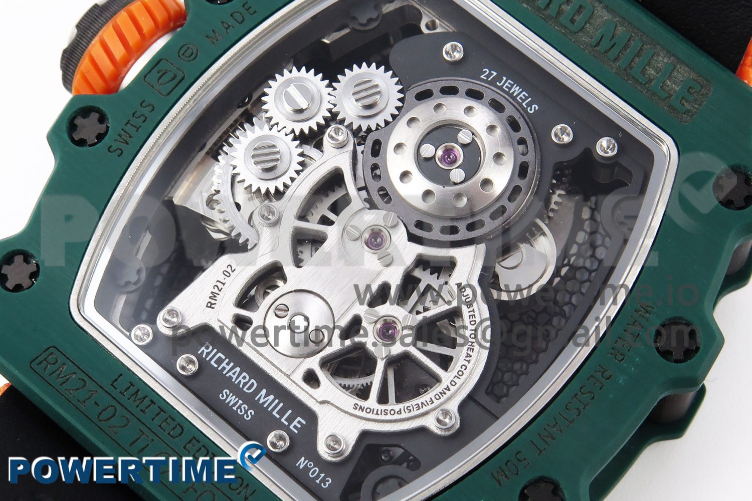 RM21-02 Tourbillon NTPT RMF Best Edition Skeleton Dial on Orange Nylon Strap - Image 7